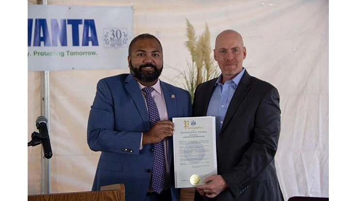 New York Senator Kevin Thomas and facility manager Ed Sandkuhl