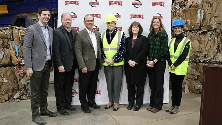 Pictured from left: Andrew Rumpke, Rumpke East area president; Steve Sargent, Rumpke director of recycling; Bill Rumpke Jr., Rumpke president and CEO; Patricia Geissman, Medina County commissioner; Colleen Swedyk, Medina County commissioner; Amy Lyon-Galvin, Medina County sanitary engineer; and Elizabeth Biggins-Ramer, Medina County district coordinator