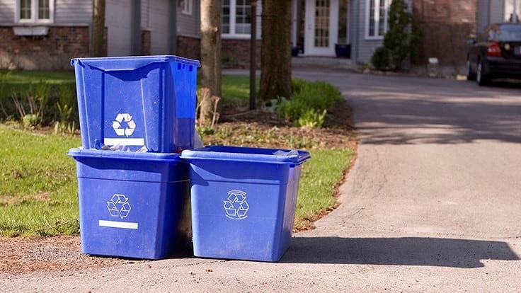 recycling bins