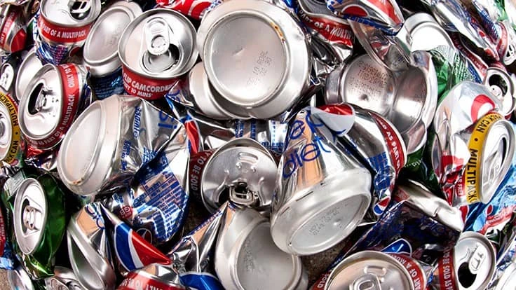 crushed aluminum cans