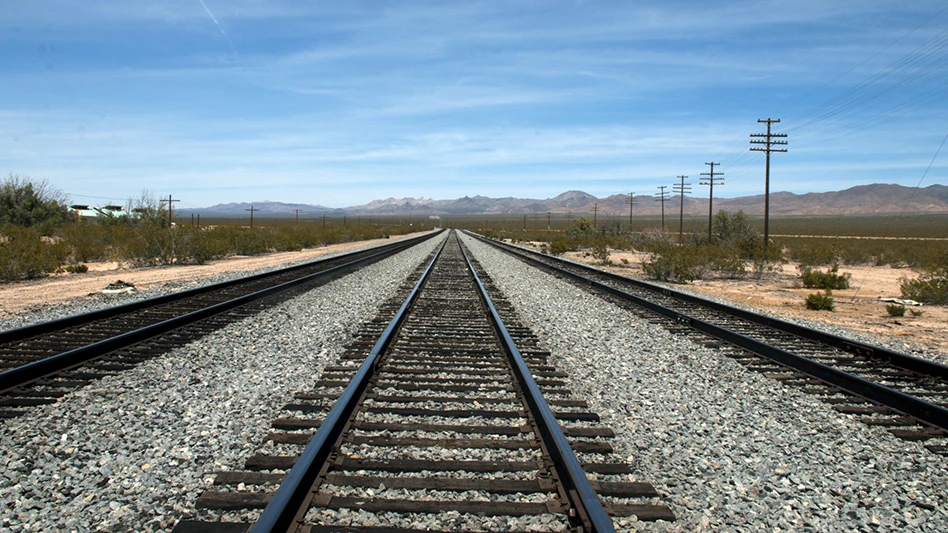 railroad ties disappearing into the distance