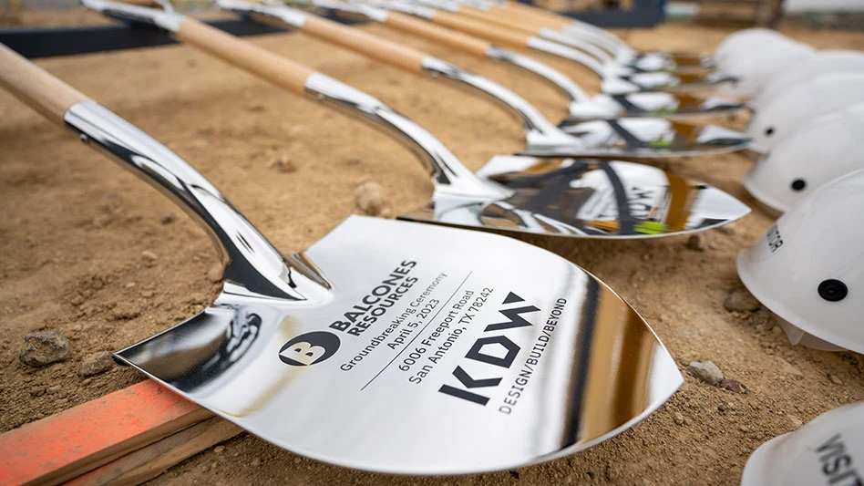 shovels with balcones resources' and KDW's logos