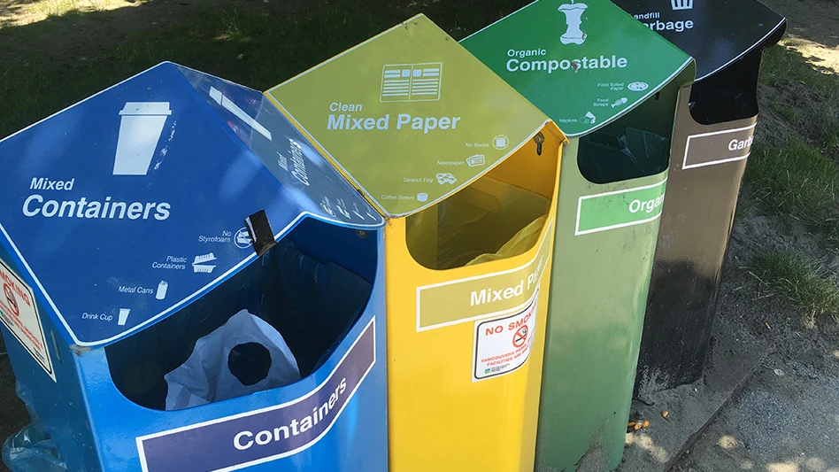 recycling collection bins