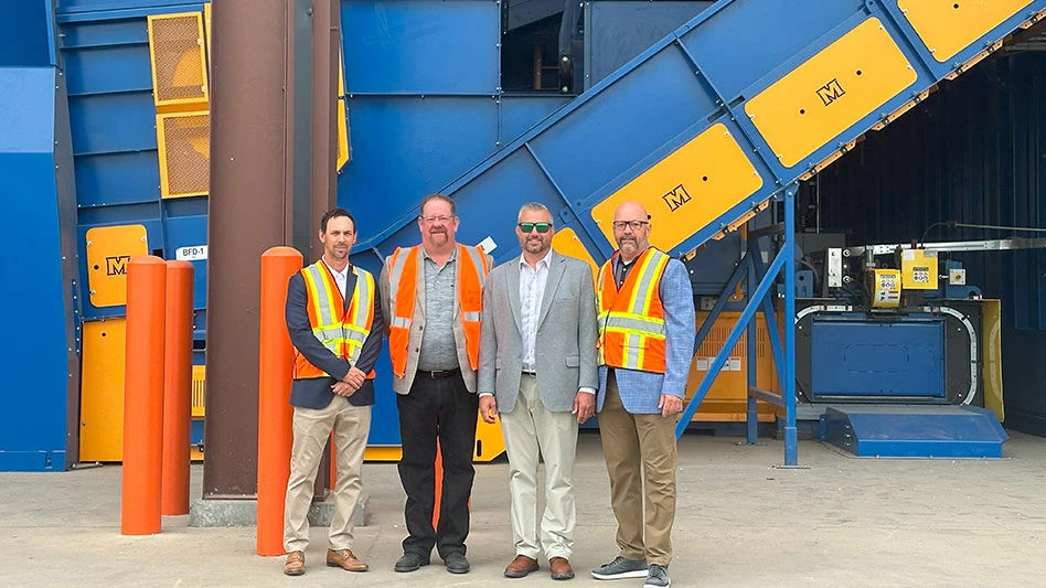 From left: Machinex Sales Engineer Brad Goins, Machinex Technologies CEO Chris Hawn, Cards President and CEO Dan Christensen and Machinex East Coast Sales Manager Rusty Angel