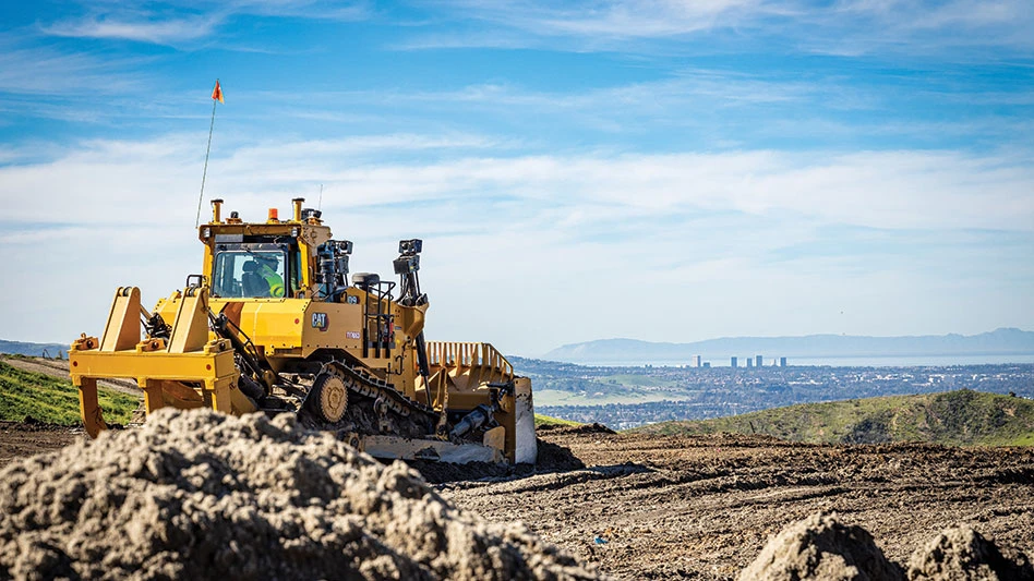 heavy equipment operating on a landfill